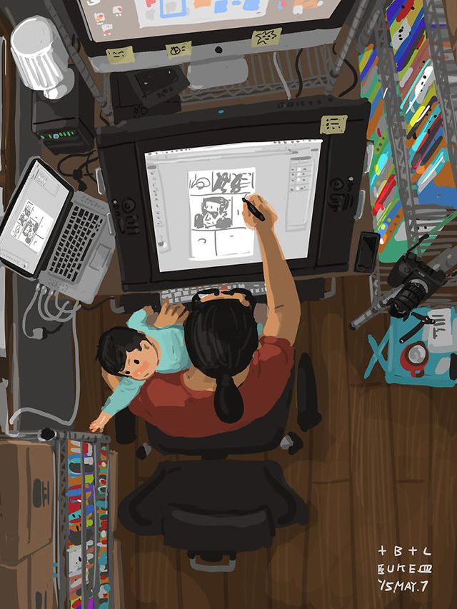 Самотній тато показує, як виховувати дитину: душевні ілюстрації - фото 290970