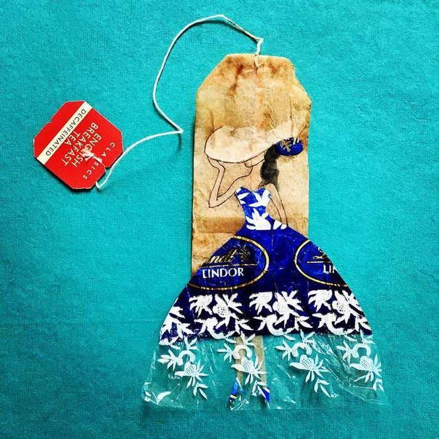 Художниця створює атмосферні картини на чайних пакетиках - фото 295682