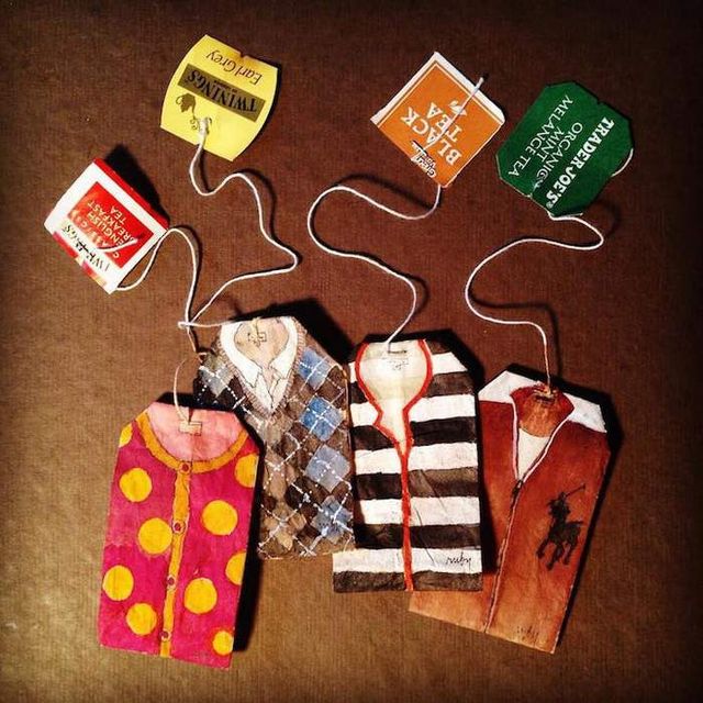 Художниця створює атмосферні картини на чайних пакетиках - фото 295691