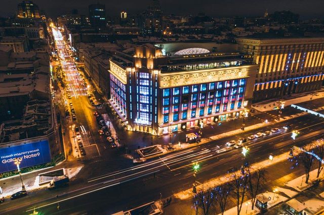 Засніжений Київ з висоти пташиного польоту - фото 297981