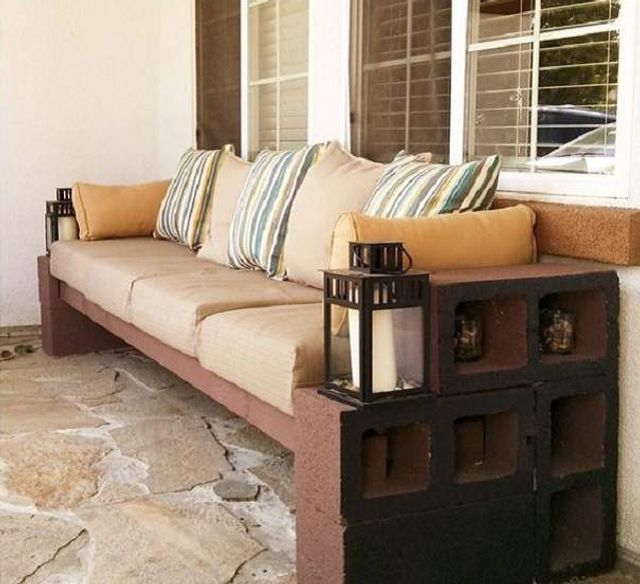 Меблі зі звичайного шлакоблоку: дешеві ідеї - фото 299811