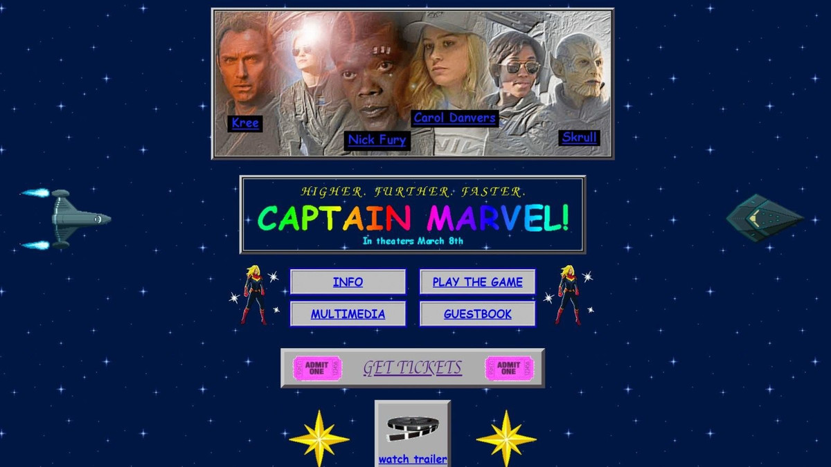 Промо-сайт для фільму "Капітан Марвел" - фото 1