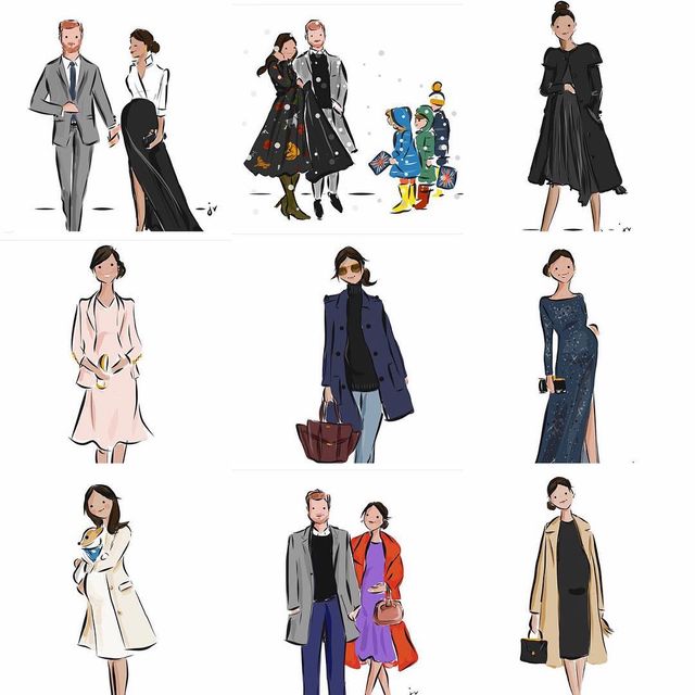 Художниця намалювала найстильніші образи вагітної Меган Маркл - фото 306770