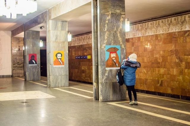 У київській підземці з'явилися незвичайні портрети Шевченка - фото 306817