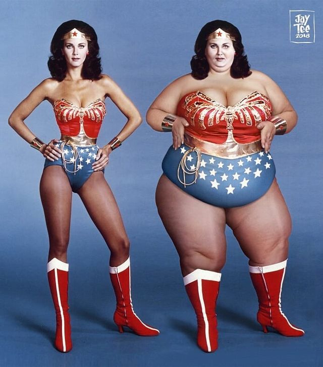 Художник показав, як виглядали б зірки, маючи пишні форми: фотопорівняння - фото 308364