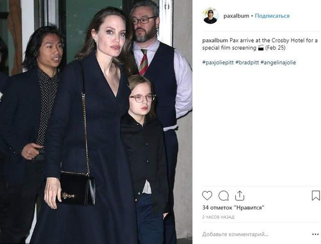 Анджеліна Джолі вийшла в світ з усіма своїми дітьми - фото 310223