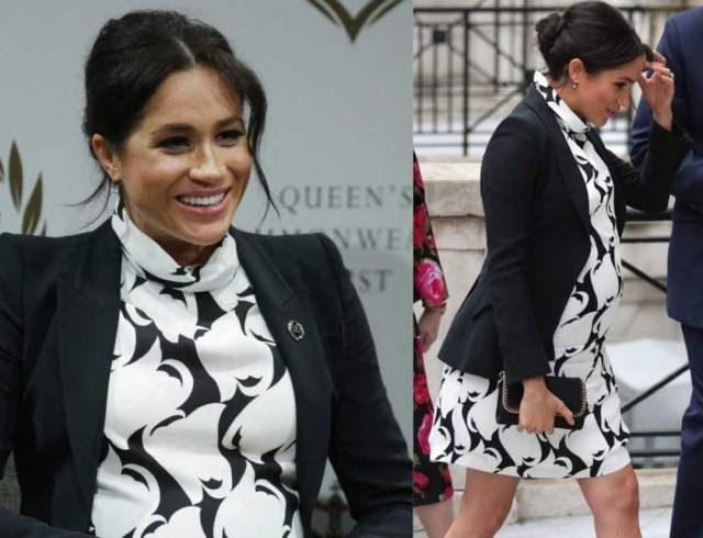 Вагітна Меган Маркл вийшла на публіку в сміливому міні - фото 313093