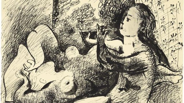 Флейтистка і оголена фігура - фото 316505