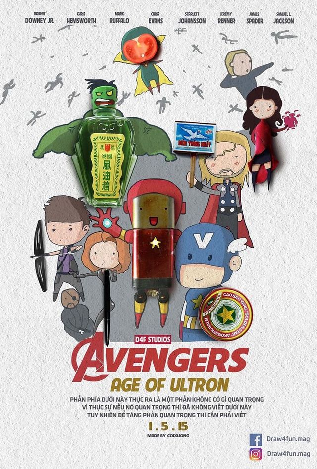 Художник створює кумедні постери з супергероями Marvel з підручних засобів - фото 321574