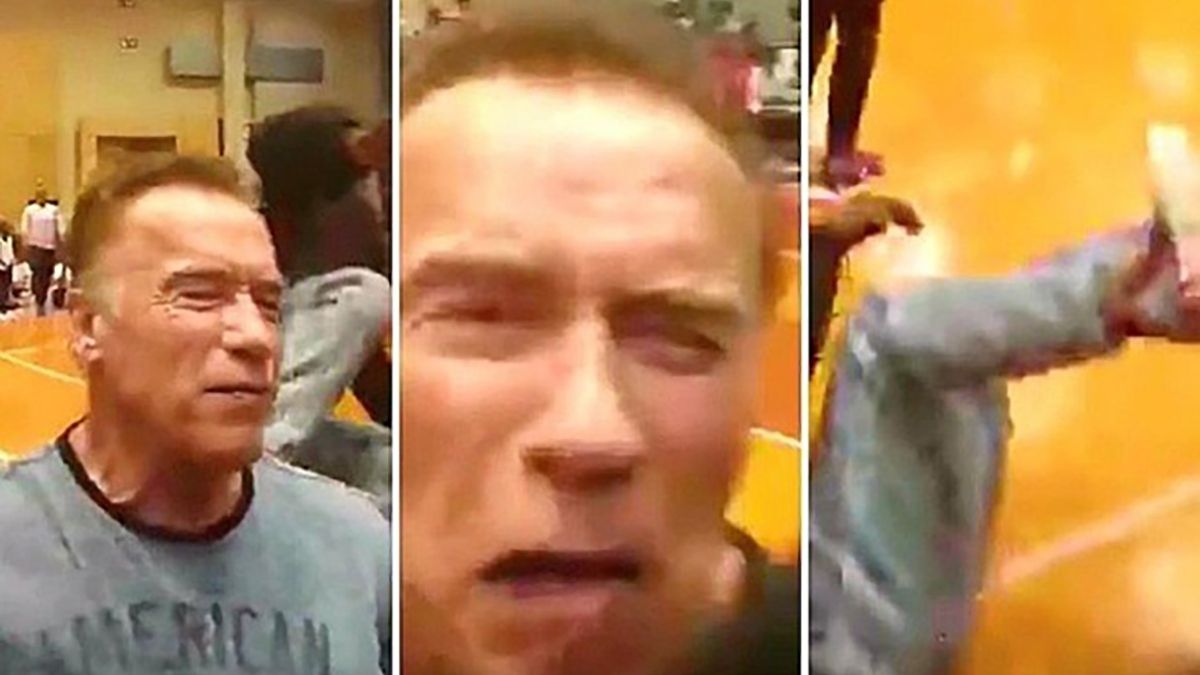 Шварценеггеру невідомий стрибнув на спину - фото 1