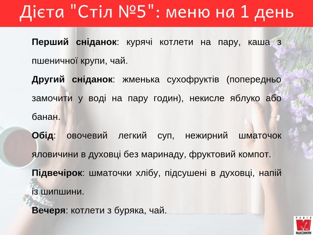 Дієта стіл №5: меню здорового харчування, що можна і не можна їсти - фото 333793