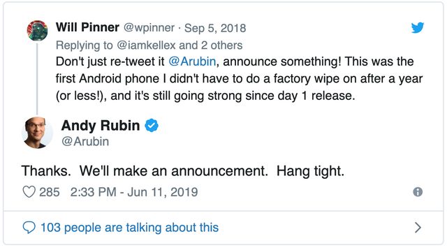 Творець Android натякнув на вихід Essential Phone 2 - фото 333880