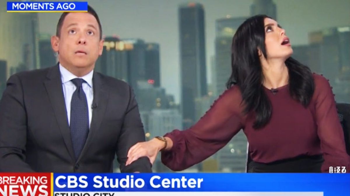 Ведучі перервали випуск новин через землетрус в прямому ефірі: відеофакт - фото 1