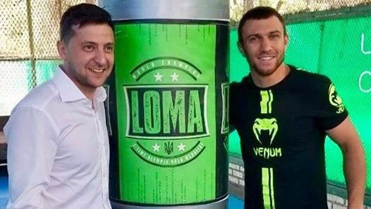 Зеленський прийшов на тренування до Ломаченка (фотофакт)