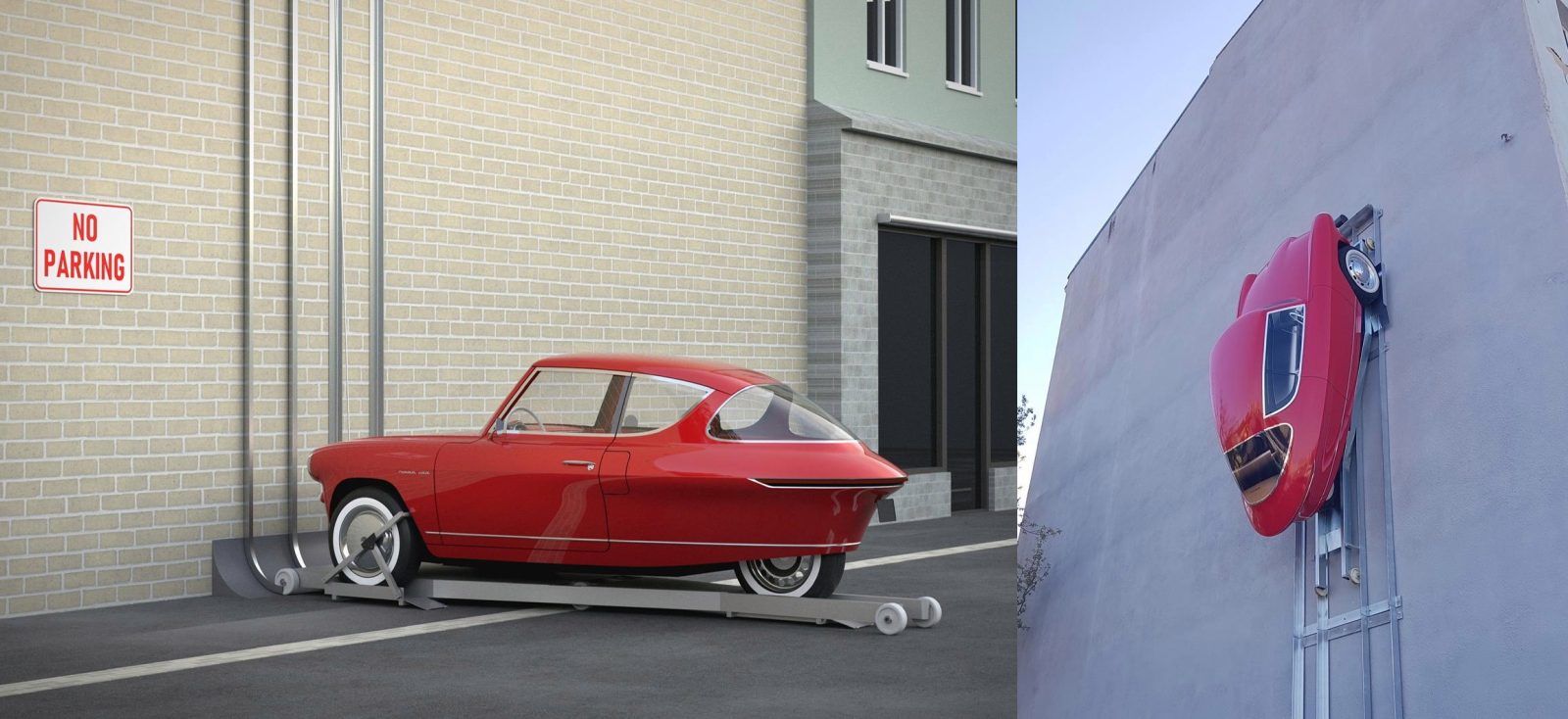 Автомобіль-павук: в Естонії показали машину, яка паркується на стінах