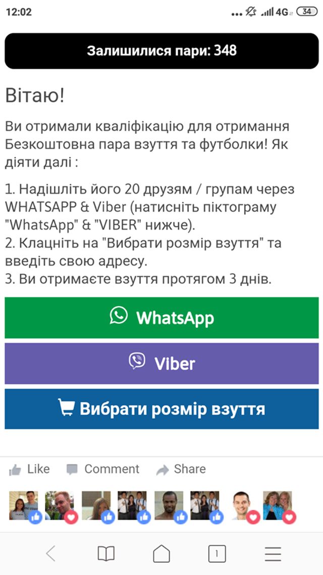 Скрін шахрайського сайту - фото 344468