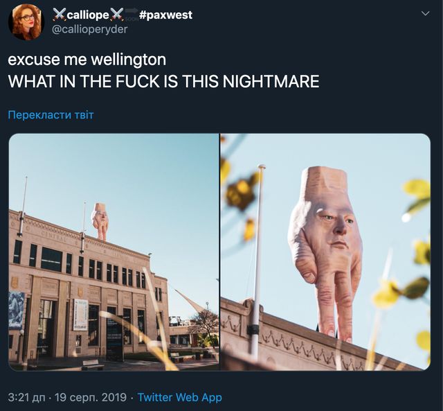 Скульптура гігантської руки з обличчям розбурхала мережу: ви маєте її бачити - фото 349348