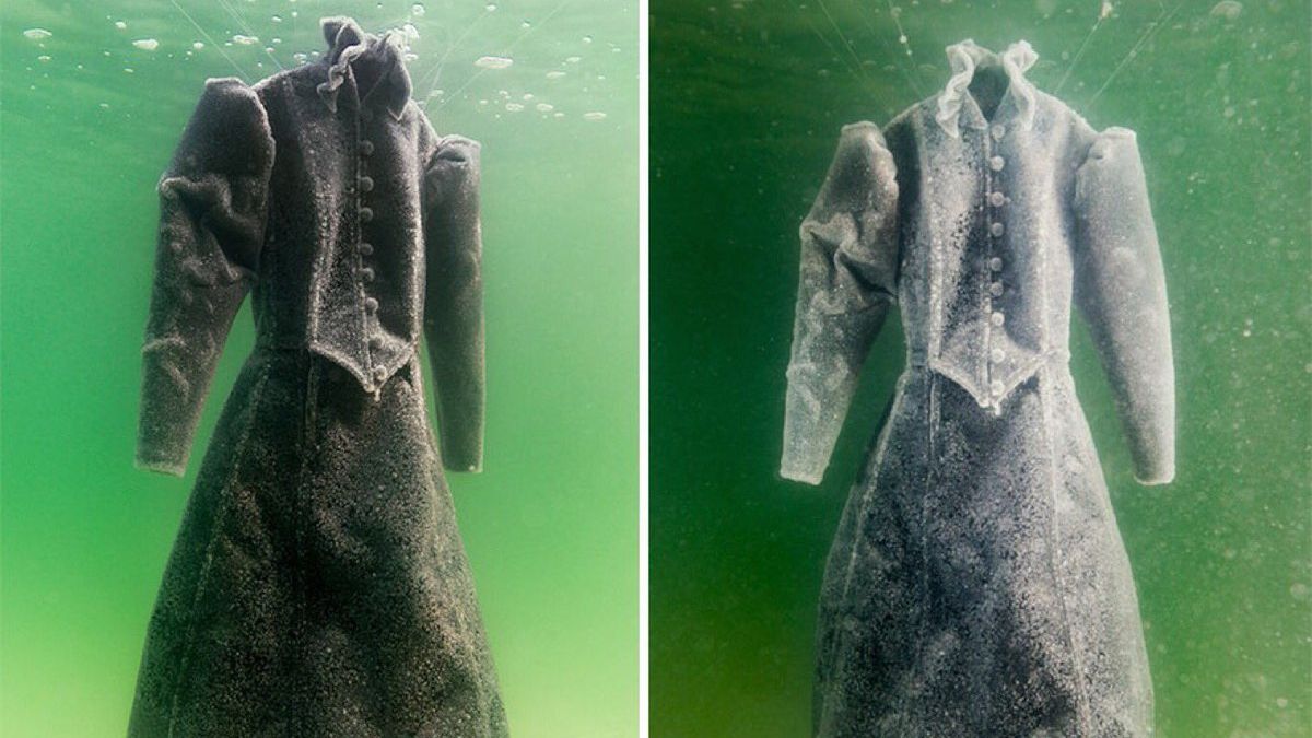 Старовинну сукню перетворили на соляну скульптуру: цікавий процес