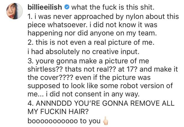 Біллі Айліш обматюкала німецький журнал через голе фото - фото 351515