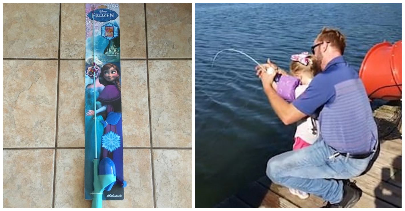 Дівчинка спіймала рибу на дитячу вудку - фото 1