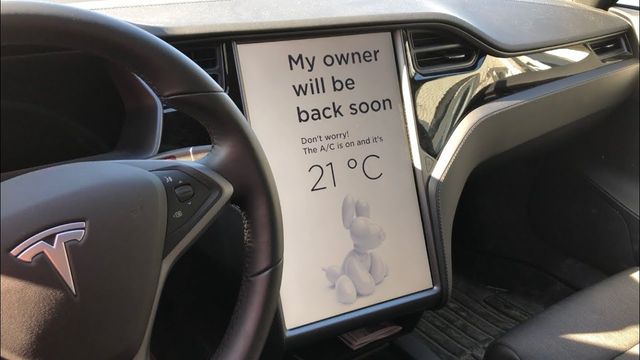 Повідомлення важко не розгледіти на великому екрані Tesla - фото 358257