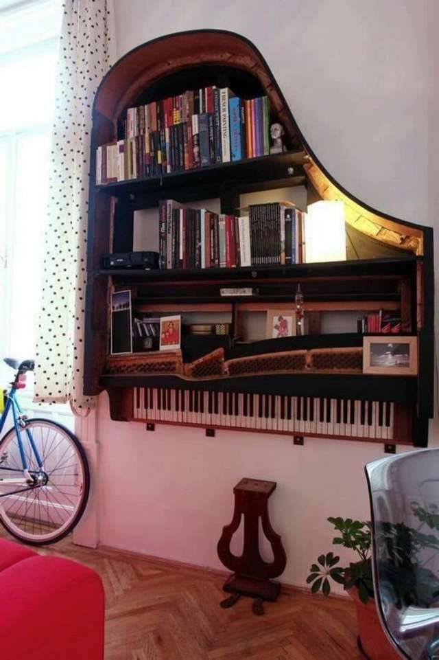 Старі піаніно перетворили у стильні меблі: ідеї для декору - фото 363379