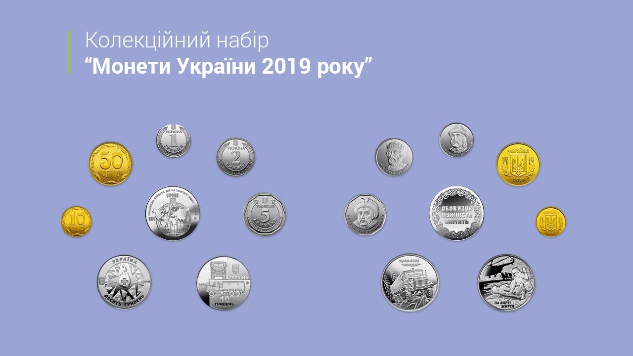 Монети України 2019 року: Нацбанк представив унікальний колекційний набір