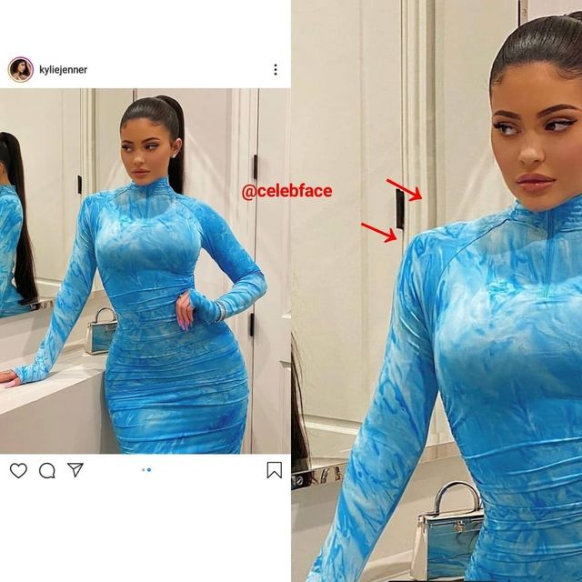 Не такі ідеальні форми: Кайлі Дженнер упіймали на фотошопі - фото 379177