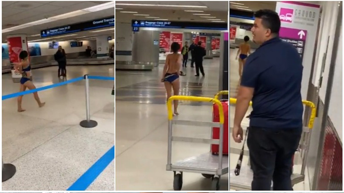 У Маямі дівчина повністю роздяглася і прогулялася по аеропорту: відео (18+) - фото 1