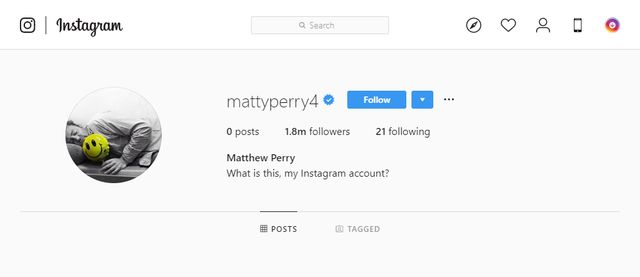 Зірка Друзів Меттью Перрі завів акаунт в Instagram - фото 384596