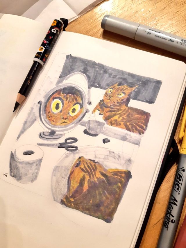 Розгублені коти, які дивляться на себе в дзеркало, стали зірками мережі: кумедні фото - фото 388104