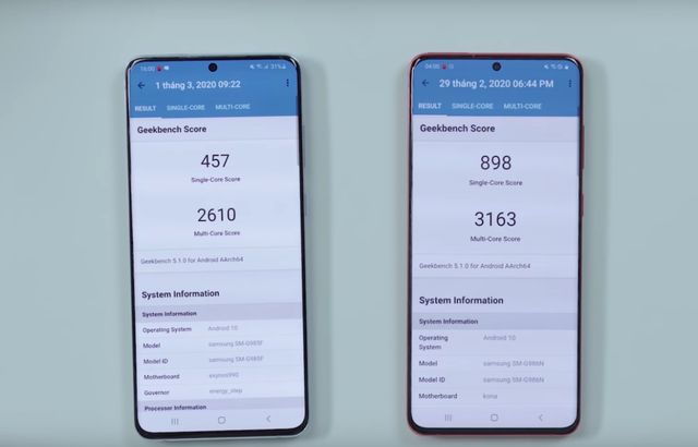 Блогер порівняв продуктивність Samsung Galaxy S20+ з різними процесорами - фото 390493