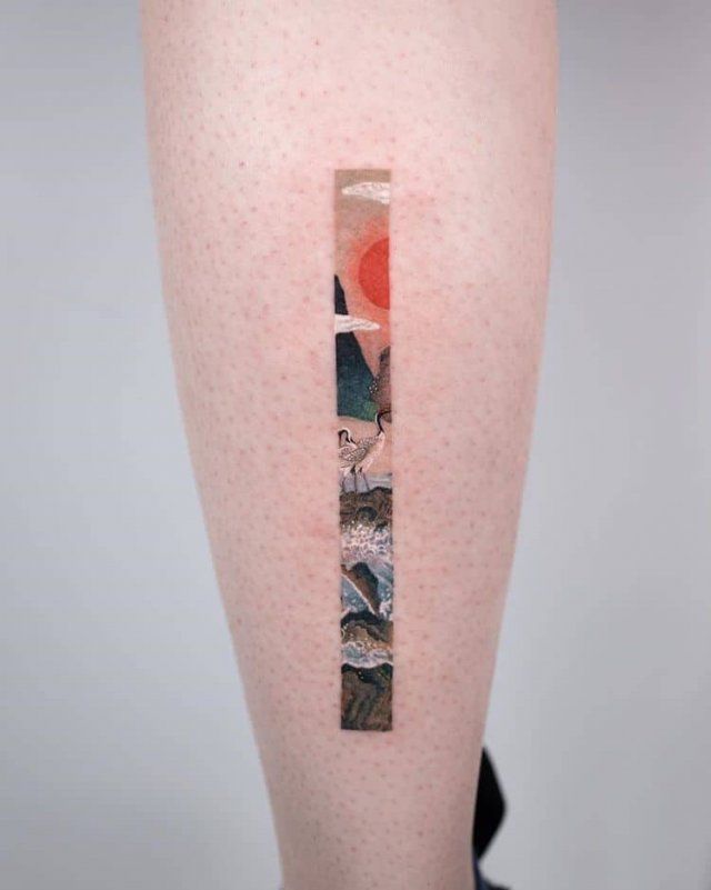 Художниця з Південної Кореї робить незвичайні прямокутні тату (фото) - фото 392155