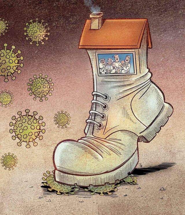 Іранський художник створює круті й актуальні карикатури про коронавірус - фото 395350