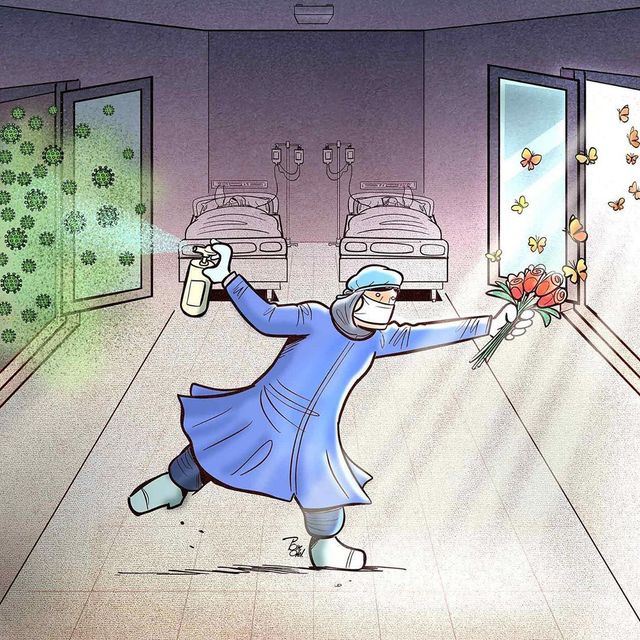 Іранський художник створює круті й актуальні карикатури про коронавірус - фото 395354