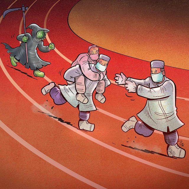 Іранський художник створює круті й актуальні карикатури про коронавірус - фото 395364