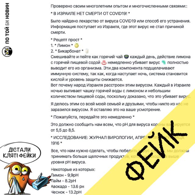 Лимон і сода проти коронавірусу: спростовуємо фейк про ізраїльський 'рятівний' рецепт - фото 395523