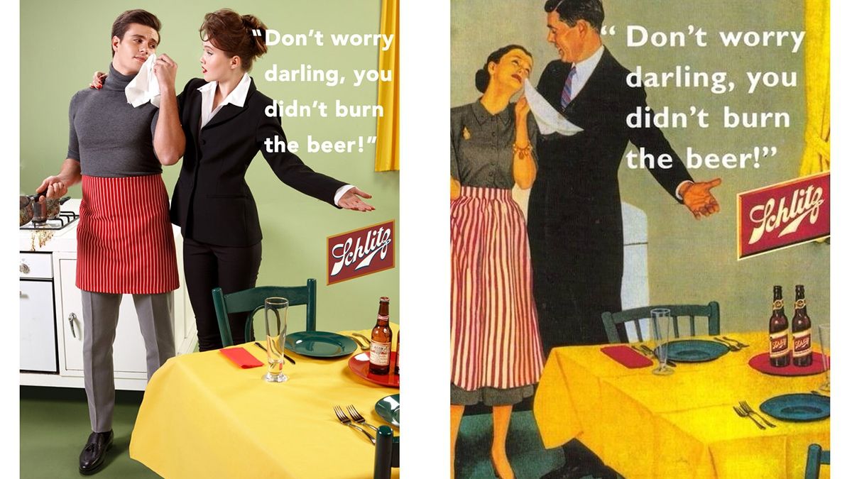 Художник переробив сексистську рекламу, помінявши місцями чоловіків і жінок - фото 1