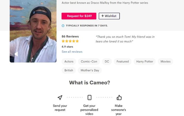 Привітання від Драко Мелфоя: Том Фелтон зареєструвався на Cameo - фото 400961