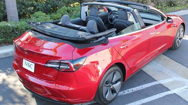Електромобіль Tesla Model 3 перетворили у кабріолет: ефектні фото - фото 405576