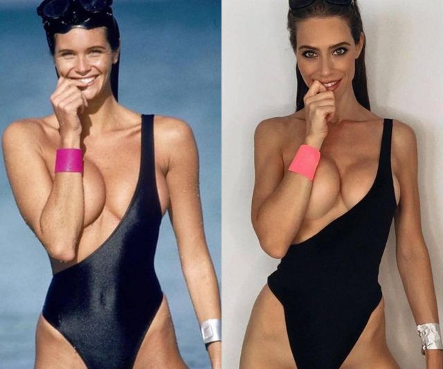 Дівчата повторили культові знімки моделей в купальниках: 10 спекотних прикладів (18+) - фото 408386