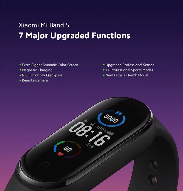 Представлено Xiaomi Mi Band 5: магнітна зарядка, NFC та збільшений екран - фото 409507