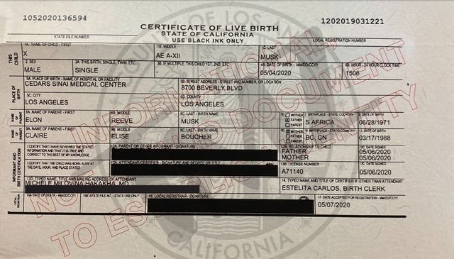 У мережу злили свідоцтво про народження сина Ілона Маска - фото 410448