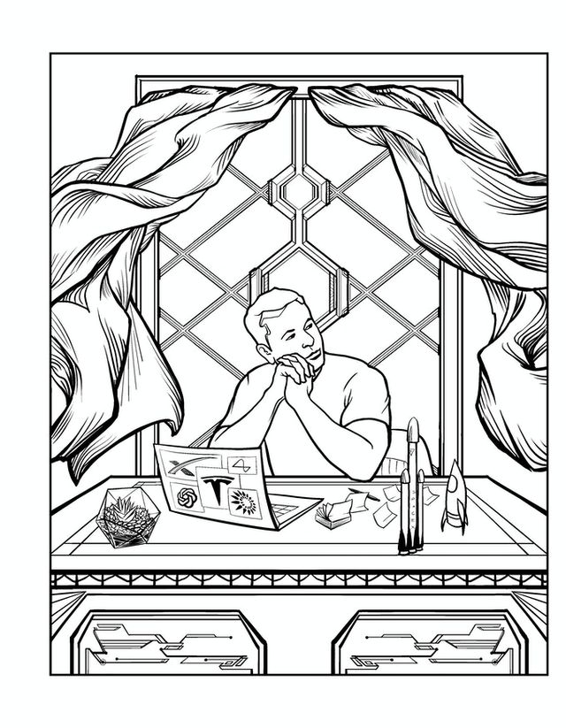 У США випустять розмальовку за мотивами твітів Ілона Маска: фото - фото 410776