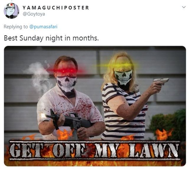 У США подружжя зі зброєю зустріло мітингувальників, і відразу ж стало зіркою мережі - фото 413155