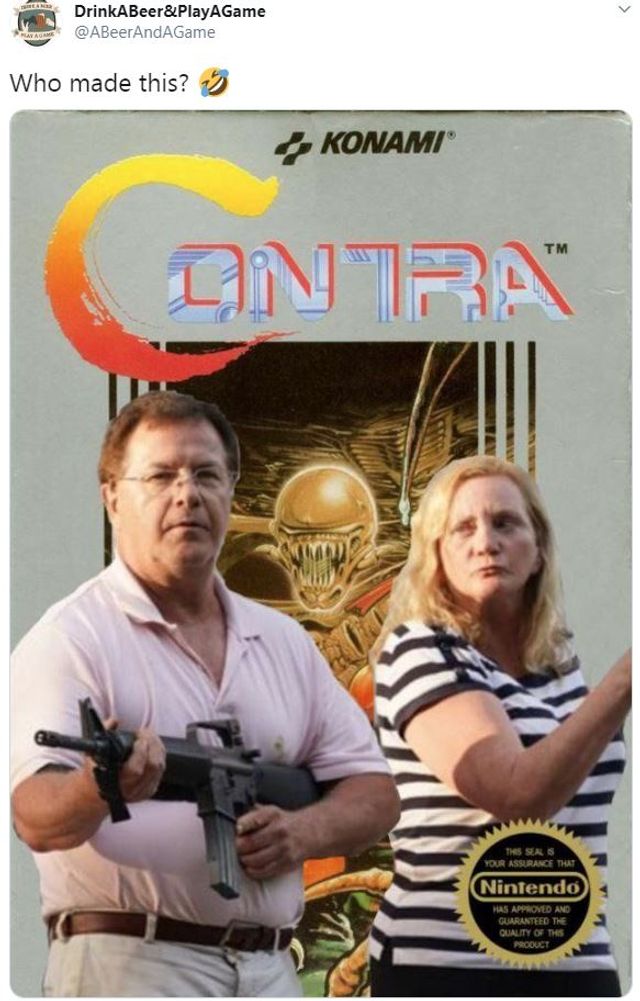 У США подружжя зі зброєю зустріло мітингувальників, і відразу ж стало зіркою мережі - фото 413156