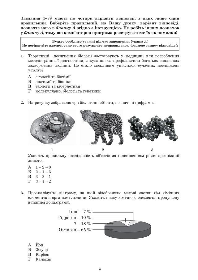 ЗНО з біології: опубліковані завдання тестів 2020 року - фото 415663