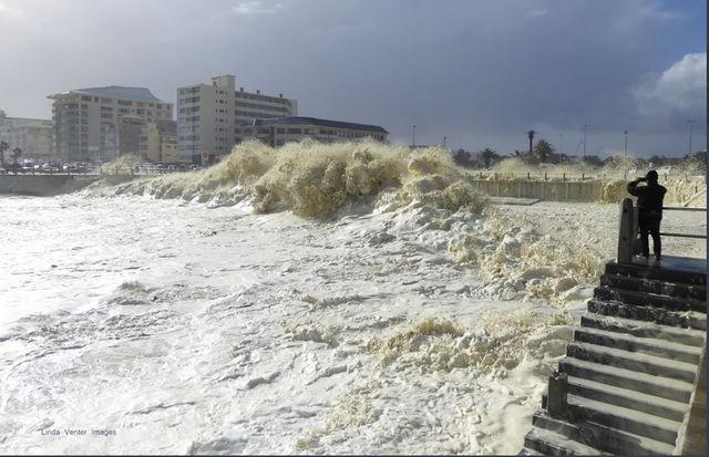 Океанська піна накрила узбережжі Кейптауна після шторму: видовищні кадри - фото 415719