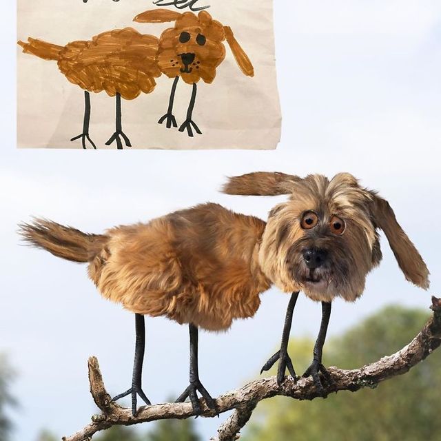 Тато оживляє малюнки своїх дітей: фотодобірка, від якої і смішно, і лячно - фото 416806