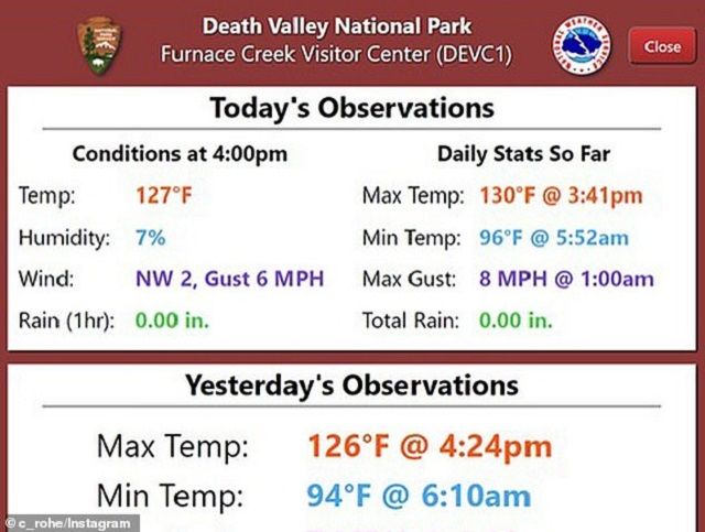 У Долині смерті температура піднялася до рекордних показників - фото 420636